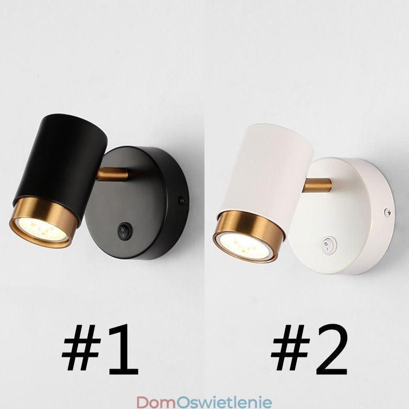 Nowoczesna obrotowa lampa ścienna, minimalistyczna lampa kinkietowa, lampa alejkowa