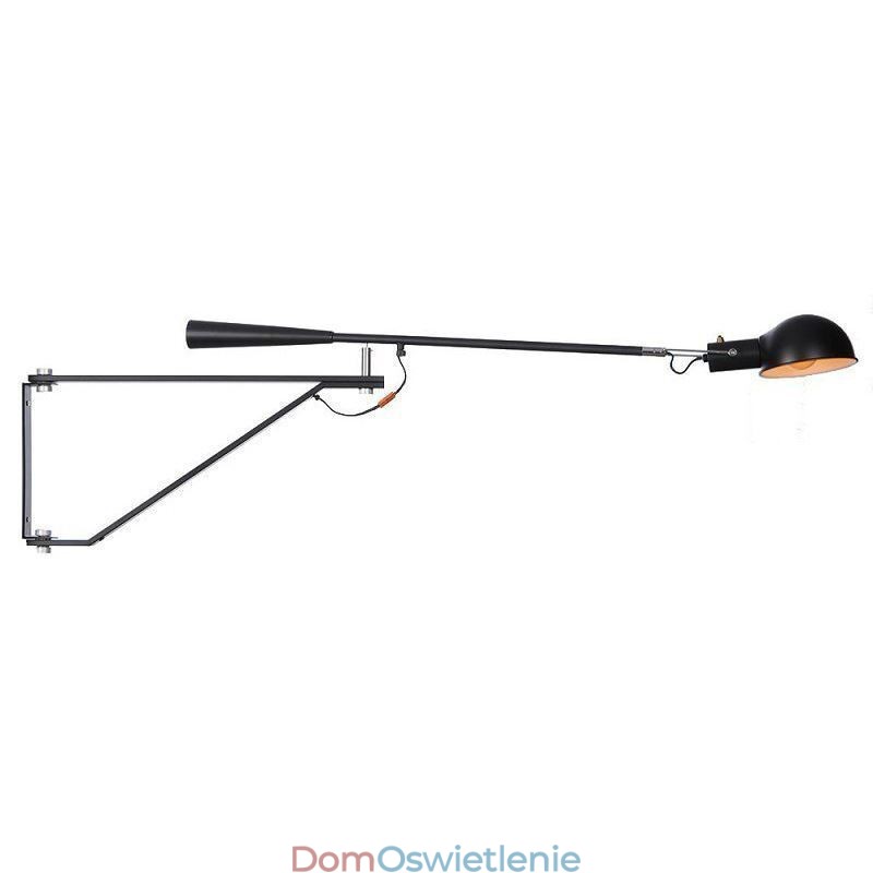 Pojedyncza lampa ścienna z ramieniem wahadłowym, lampa do czytania przy łóżku