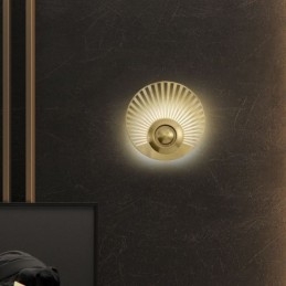 Kinkiet Nordic Brass Hollow Out Round Shape Sconce Light