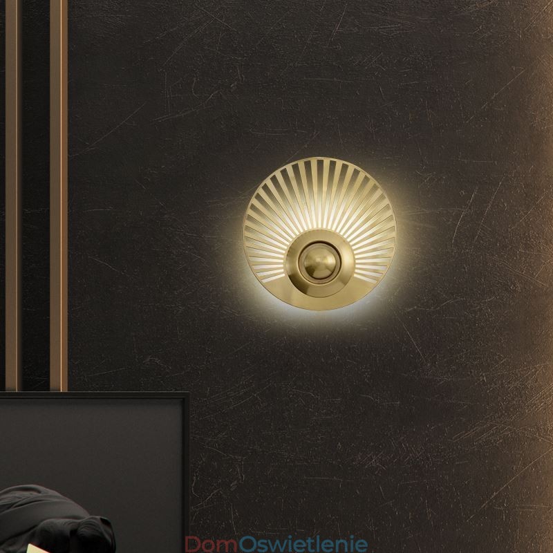 Kinkiet Nordic Brass Hollow Out Round Shape Sconce Light
