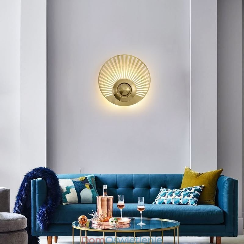 Kinkiet Nordic Brass Hollow Out Round Shape Sconce Light
