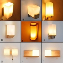Nordic Wood Kinkiet Szklany Klosz Lampy Kinkiet Światło