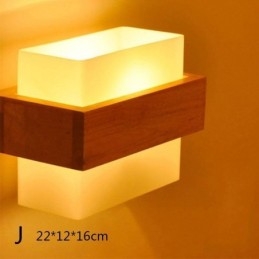 Nordic Wood Kinkiet Szklany Klosz Lampy Kinkiet Światło