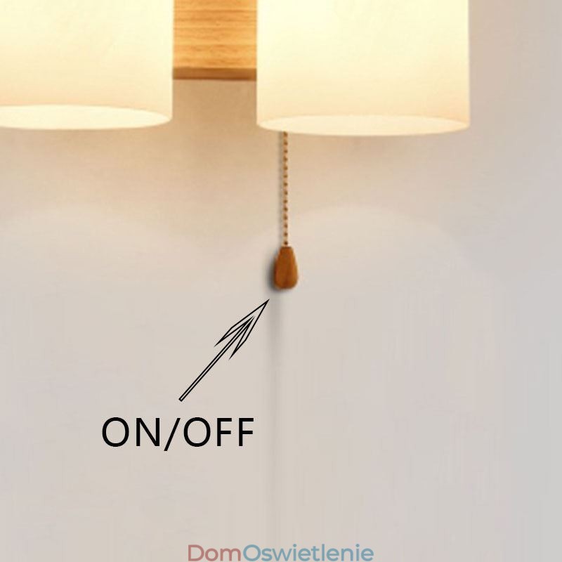 Nordic Wood Kinkiet Szklany Klosz Lampy Kinkiet Światło