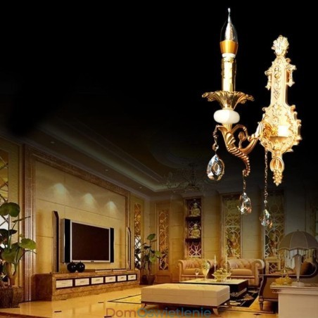 Europejska lampa ścienna Luksusowa lampa ścienna Kryształowa lampa wisząca Oświetlenie nocne Europejska lampa ścienna Luksusowa lampa ścienna Kryształowa lampa wisząca Oświetlenie nocne
