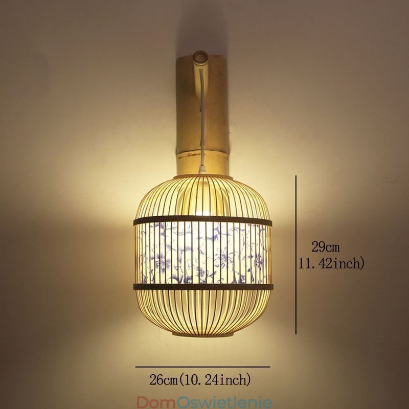 Lampa ścienna Cage Design Creative Bamboo wisząca lampa ścienna przy łóżku dekoracyjna