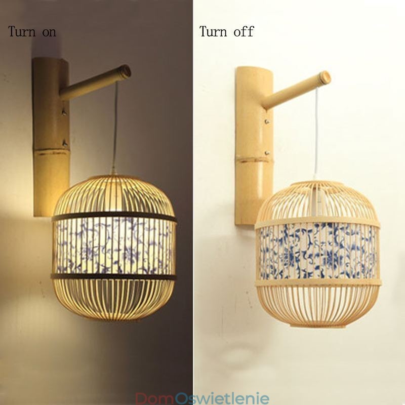 Lampa ścienna Cage Design Creative Bamboo wisząca lampa ścienna przy łóżku dekoracyjna