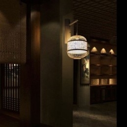 Lampa ścienna Cage Design Creative Bamboo wisząca lampa ścienna przy łóżku dekoracyjna