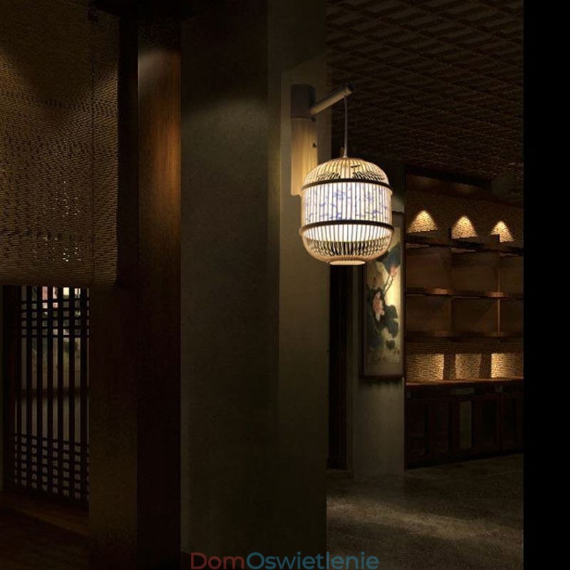 Lampa ścienna Cage Design Creative Bamboo wisząca lampa ścienna przy łóżku dekoracyjna