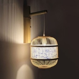 Lampa ścienna Cage Design Creative Bamboo wisząca lampa ścienna przy łóżku dekoracyjna