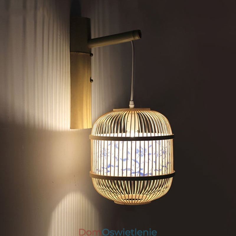 Lampa ścienna Cage Design Creative Bamboo wisząca lampa ścienna przy łóżku dekoracyjna