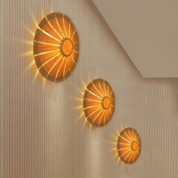 Okrągły kinkiet ścienny z motywem kwiatów Unikalna lampa ścienna z bambusa Kreatywne oświetlenie dekoracyjne