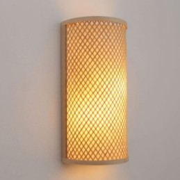 Półcylindryczna lampa ścienna z bambusa Kreatywna lampa ścienna przy łóżku Schody Oświetlenie wiejskie