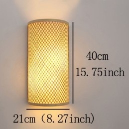 Półcylindryczna lampa ścienna z bambusa Kreatywna lampa ścienna przy łóżku Schody Oświetlenie wiejskie