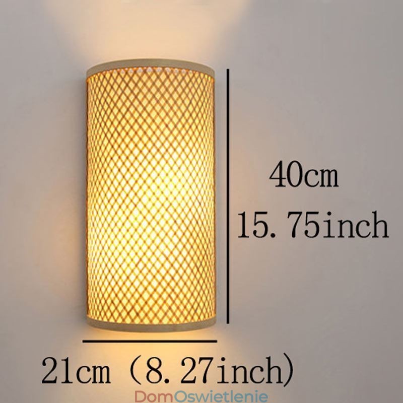 Półcylindryczna lampa ścienna z bambusa Kreatywna lampa ścienna przy łóżku Schody Oświetlenie wiejskie