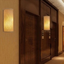 Półcylindryczna lampa ścienna z bambusa Kreatywna lampa ścienna przy łóżku Schody Oświetlenie wiejskie