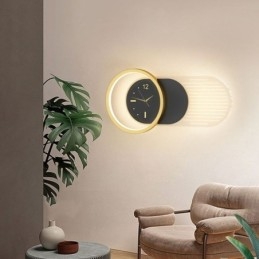 Lampa ścienna nowoczesny minimalistyczny akrylowy zegar z kutego żelaza