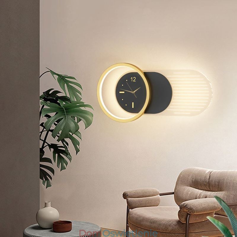 Lampa ścienna nowoczesny minimalistyczny akrylowy zegar z kutego żelaza