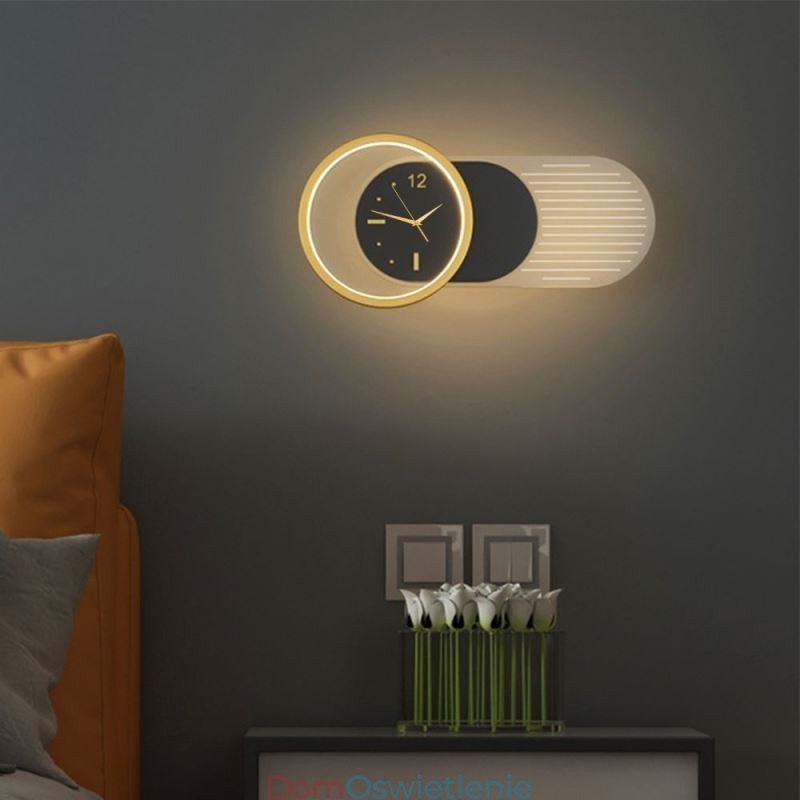 Lampa ścienna nowoczesny minimalistyczny akrylowy zegar z kutego żelaza