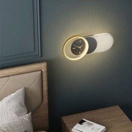 Lampa ścienna nowoczesny minimalistyczny akrylowy zegar z kutego żelaza