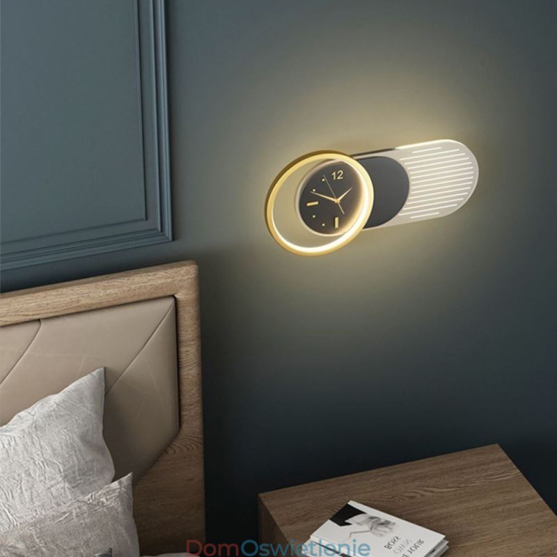 Lampa ścienna nowoczesny minimalistyczny akrylowy zegar z kutego żelaza