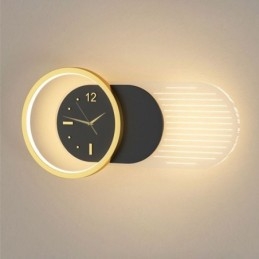 Lampa ścienna nowoczesny minimalistyczny akrylowy zegar z kutego żelaza