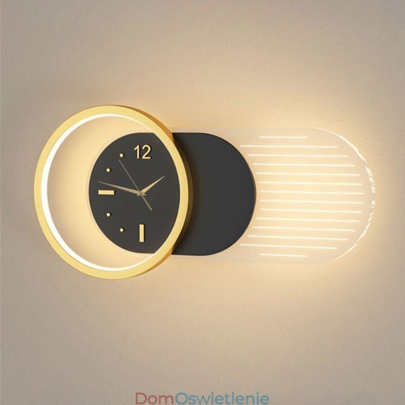 Lampa ścienna nowoczesny minimalistyczny akrylowy zegar z kutego żelaza