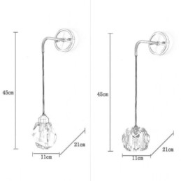 Nowoczesna lampa ścienna Kreatywna kryształowa lampa ścienna