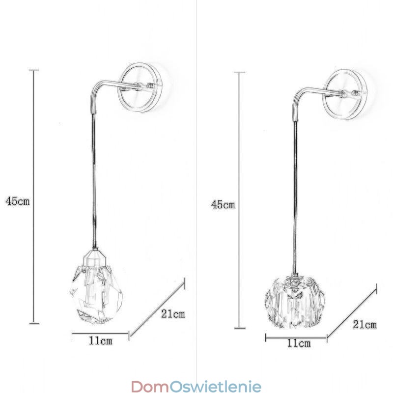 Nowoczesna lampa ścienna Kreatywna kryształowa lampa ścienna