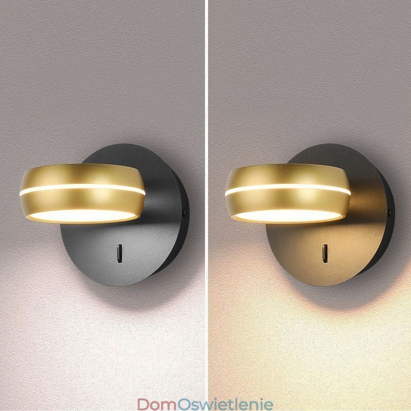Obrotowa lampa ścienna Nowoczesna minimalistyczna kinkiet