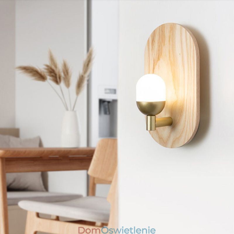 Dekoracja Ścienna Drewniana Lampa Wejściowa Oświetlenie Alejki Nordic Nocna Lampa Ścienna