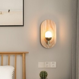 Dekoracja Ścienna Drewniana Lampa Wejściowa Oświetlenie Alejki Nordic Nocna Lampa Ścienna