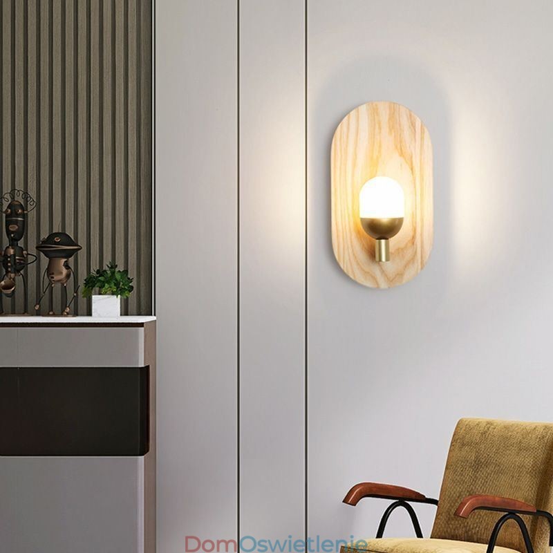 Dekoracja Ścienna Drewniana Lampa Wejściowa Oświetlenie Alejki Nordic Nocna Lampa Ścienna