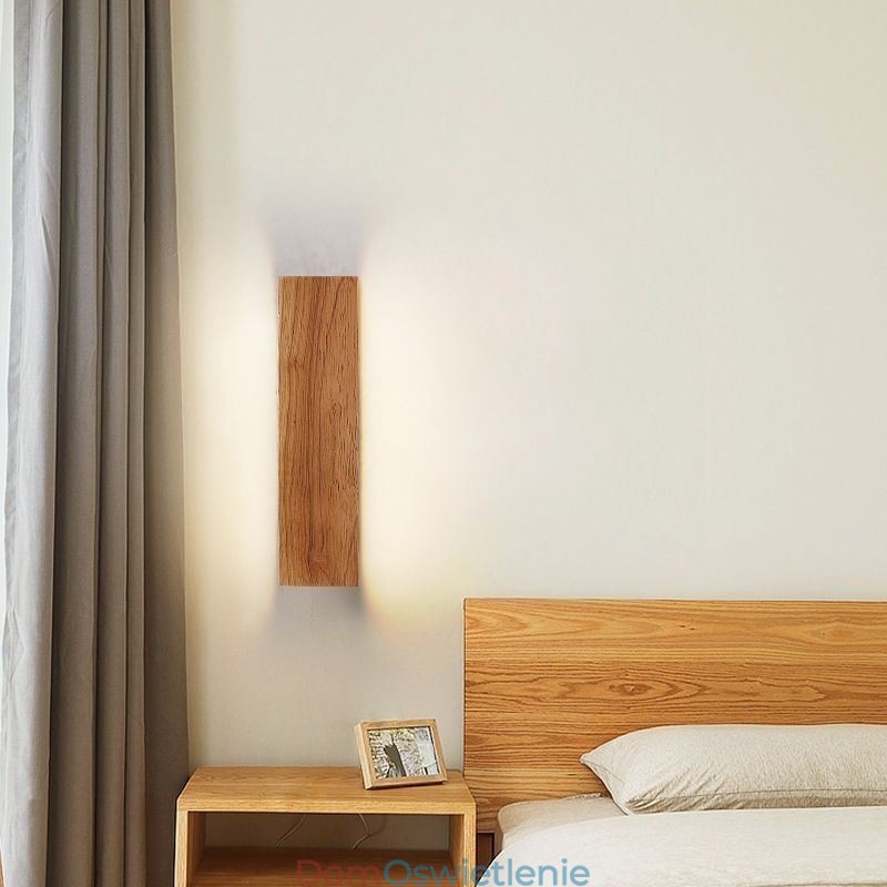 Nowoczesna ściana Drewniana kinkiet Oświetlenie przejścia wejściowego Nordic Lampa ścienna przy łóżku