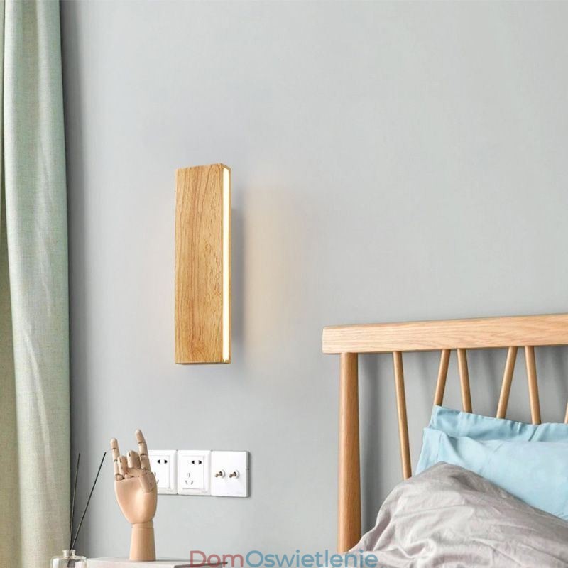 Nowoczesna ściana Drewniana kinkiet Oświetlenie przejścia wejściowego Nordic Lampa ścienna przy łóżku