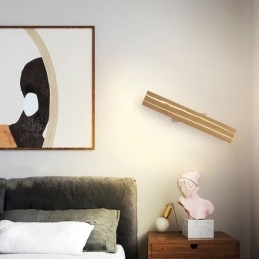 Nowoczesna drewniana lampa ścienna do korytarza wejściowego, nordycka lampa ścienna przy łóżku