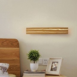 Nowoczesna drewniana lampa ścienna do korytarza wejściowego, nordycka lampa ścienna przy łóżku