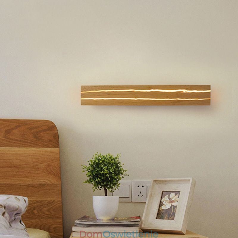 Nowoczesna drewniana lampa ścienna do korytarza wejściowego, nordycka lampa ścienna przy łóżku
