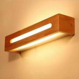 Nowoczesna lampa ścienna z drewna, oświetlenie alejki wejściowej, nordycka lampa ścienna przy łóżku