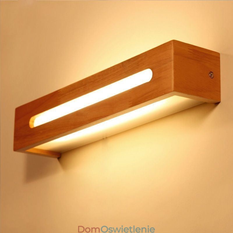 Nowoczesna lampa ścienna z drewna, oświetlenie alejki wejściowej, nordycka lampa ścienna przy łóżku