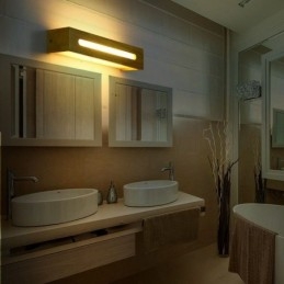 Nowoczesna lampa ścienna z drewna, oświetlenie alejki wejściowej, nordycka lampa ścienna przy łóżku
