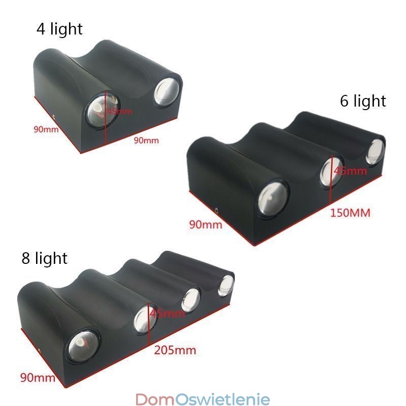 Kinkiet aluminiowy balkonowy montowany na powierzchni oświetlenie ganku