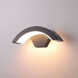 Minimalistyczna aluminiowa lampa ogrodowa wodoodporna półksiężycowa lampa ścienna