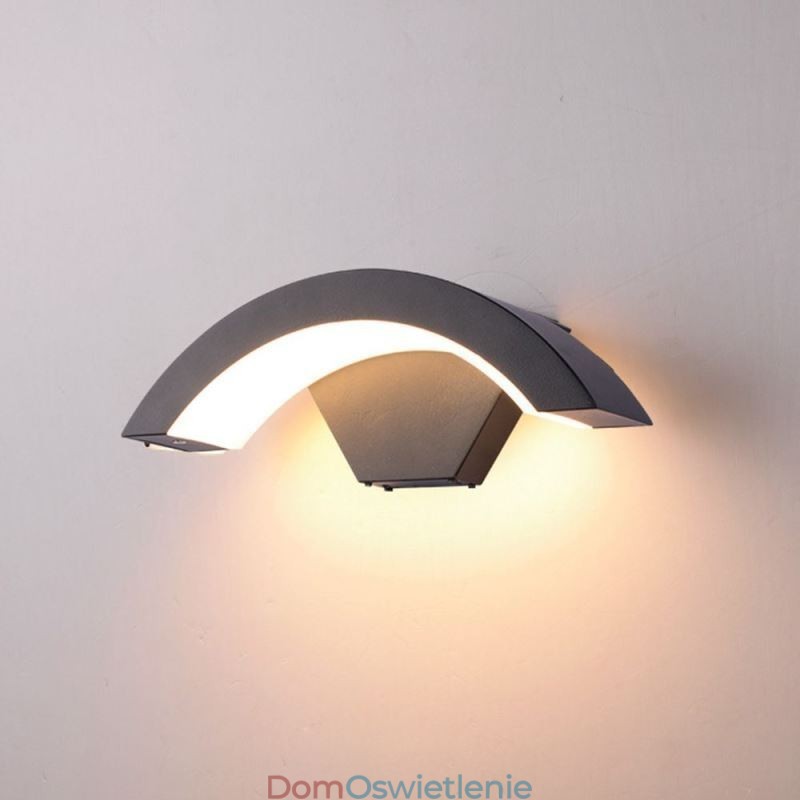 Minimalistyczna aluminiowa lampa ogrodowa wodoodporna półksiężycowa lampa ścienna