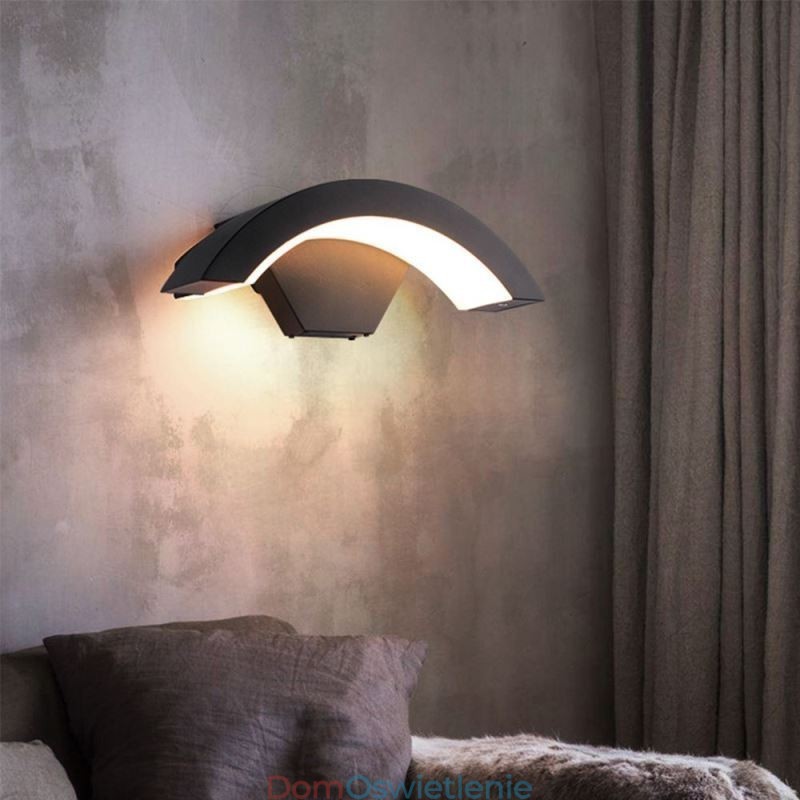 Minimalistyczna aluminiowa lampa ogrodowa wodoodporna półksiężycowa lampa ścienna