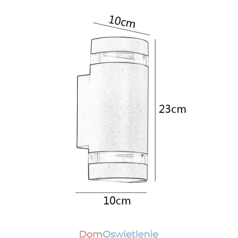 Wodoodporna lampa ścienna z podwójną głowicą aluminiową góra-dół