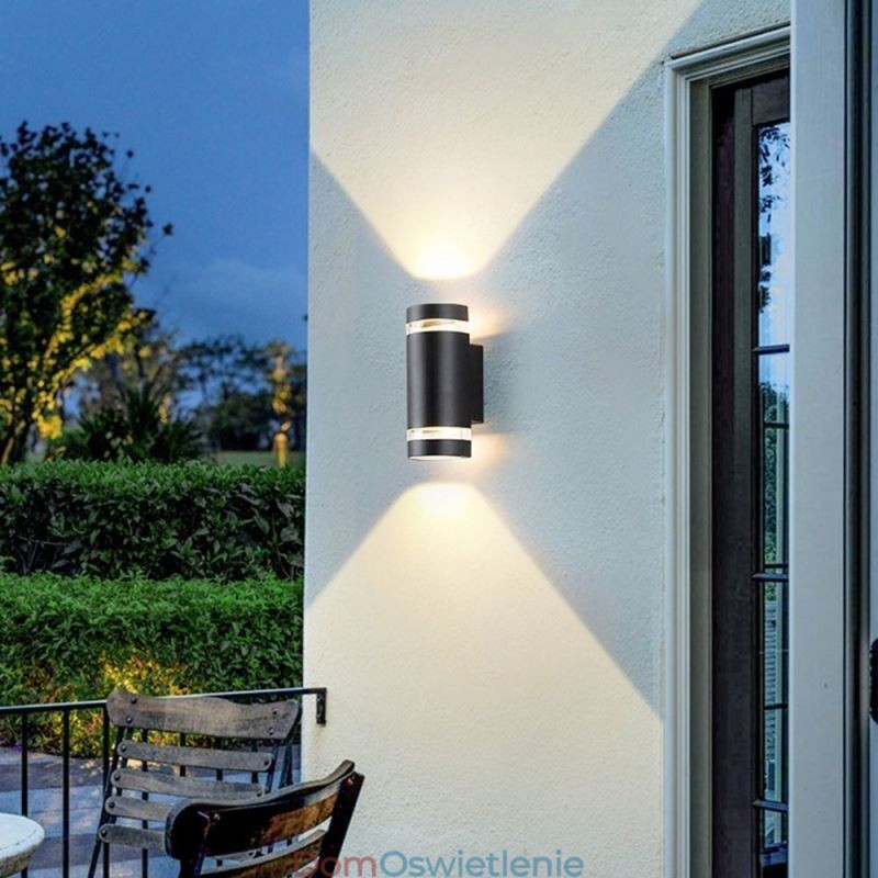 Wodoodporna lampa ścienna z podwójną głowicą aluminiową góra-dół