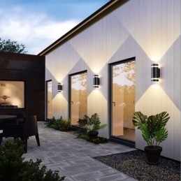 Wodoodporna lampa ścienna z podwójną głowicą aluminiową góra-dół