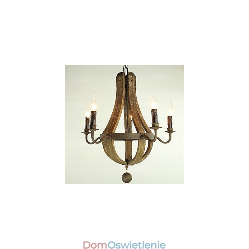 Żyrandol 5 świateł Vintage Retro Country Living Jadalnia Metal