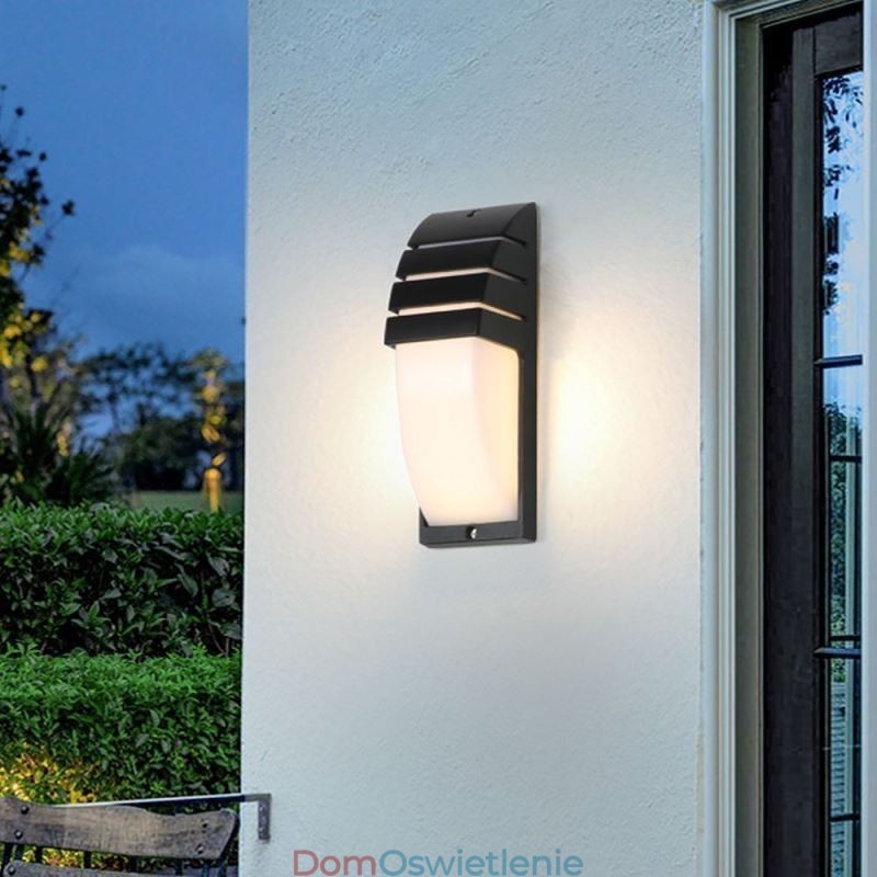 Wodoodporna lampa zewnętrzna na werandę, czarna, aluminiowa lampa ścienna, oświetlenie ogrodowe